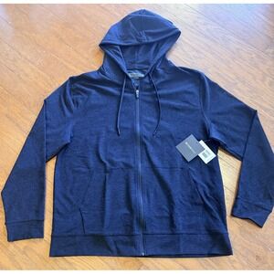 Beyond Yoga Men's XL Freefit Zip Hoodie Darkest Night Black NWT Made USA $148